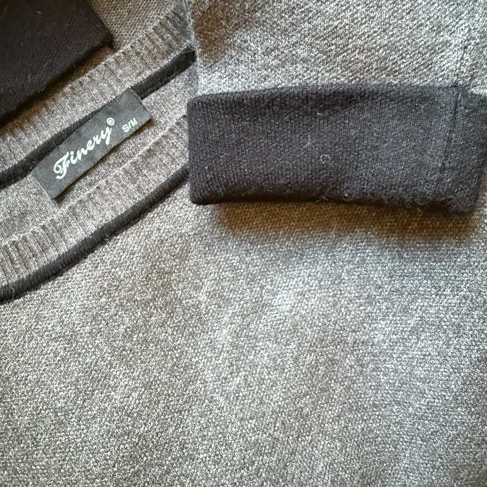 Finery London Charcoal Gray Sweater Womens Crewneck Knit Minimal S M - Picture 6 of 6